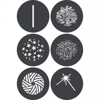 Ensemble de gobos Godox GP GS3 pour accessoires de projection (6 motifs, 66 mm)