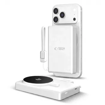 Power bank MagSafe TECH-PROTECT PB40 LIFEMAG 10000 mAh 25W Qi2.2 blanc/argent