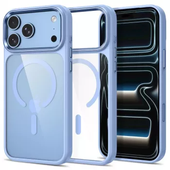 Coque transparente MagSafe Tech-Protect Magmat pour iPhone 17 Pro Max / 18 Pro Max - Bleu clair/transparent