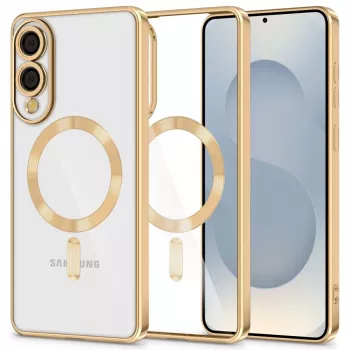 Coque MagSafe Magflex Tech-Protect pour Samsung Galaxy S25 Edge Shiny Gold