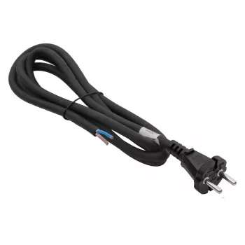 Câble d'alimentation en caoutchouc Akyga AK-OT-06S H05RR-F 2 x 1,5 mm², fiche CEE 7/17 vers extrémité libre, 5 m, noir