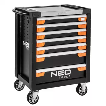 NEO TOOLS Armoire à outils 7 tiroirs PRO 84-220 | charge 280 kg, tiroirs à roulements à billes, rouge/noir