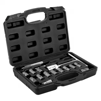 Ensemble de 17 fraises de nettoyage de siège d'injecteur NEO TOOLS 11-885 pour moteurs diesel