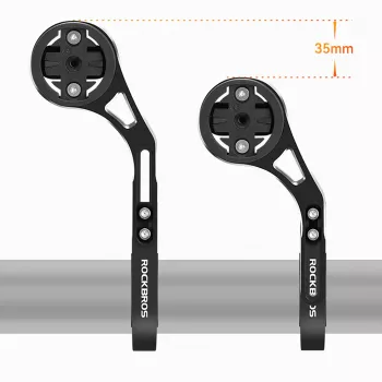 Support vélo 2-en-1 Rockbros FK-301 pour guidon - compteur vélo et caméra d'action/éclairage - noir