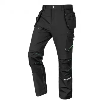 NEO TOOLS Mix&Match Pantalon de travail avec poches porte-outils, stretch 4 directions, renforcé Cordura, noir, taille S