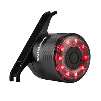 ROCKBROS Q1 Feu arrière de vélo, 7 couleurs LED, avec câble USB-C, noir