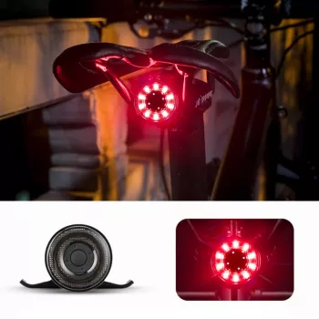 ROCKBROS Q1 Feu arrière de vélo, 7 couleurs LED, avec câble USB-C, noir