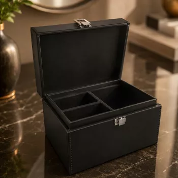 Boîte à clés Wozinsky WPB-R16 à blocage de signal RFID avec compartiments 16x12x9 cm - noir