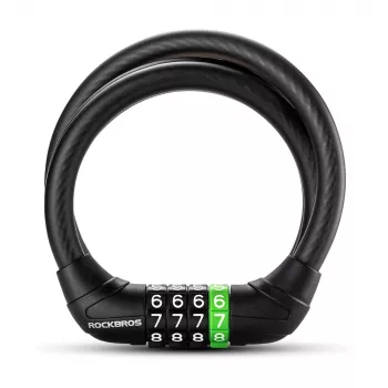 Antivol de vélo à câble à combinaison Rockbros 87632 115 cm - noir