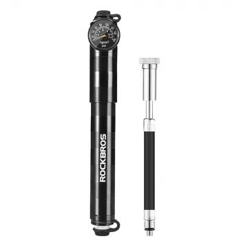 Mini-pompe vélo ROCKBROS HQ-67A-L03 BK avec manomètre - Noir