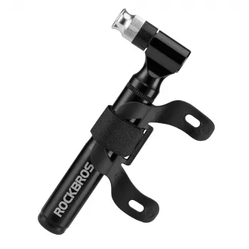 Kit de réparation vélo ROCKBROS JG-PB-11 avec mini-pompe 120-PSI, multitool 16 en 1, rustines sans colle, démonte-pneus, sac de rangement – noir