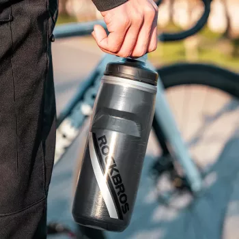 Gourde thermique vélo ROCKBROS 620 ml sans BPA dégradé Noir