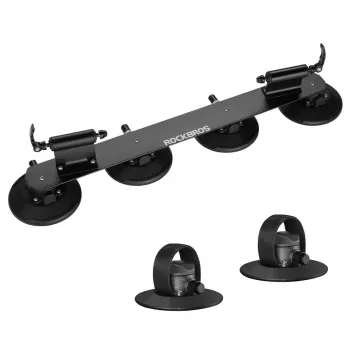 Porte-vélos de toit à ventouse ROCKBROS XP1002 pour 2 vélos - Noir