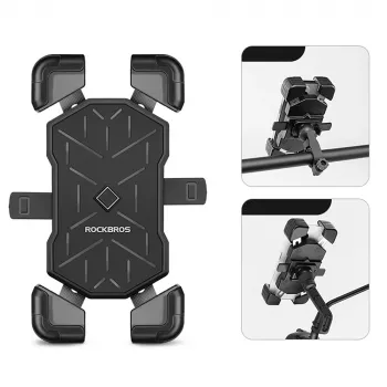 Support de téléphone pour guidon à pince ROCKBROS HW-117, noir-gris