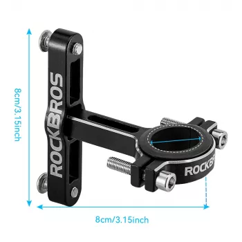 Adaptateur de porte-bidon réglable en aluminium ROCKBROS KS-416, noir