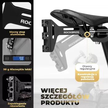 Adaptateur de porte-bidon sous selle ROCKBROS, aluminium, noir