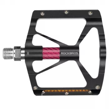 Pédales plates en aluminium ROCKBROS K307PT avec réflecteurs - Noir