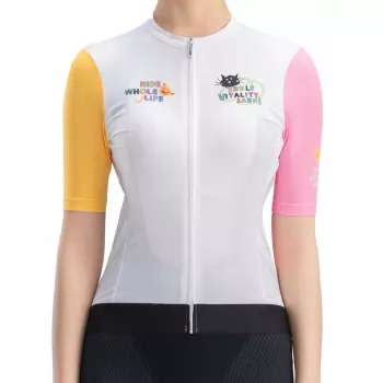 Maillot de cyclisme pour femme Rockbros, L, blanc imprimé