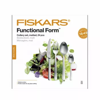 Fiskars Functional Form ménagère 24 pièces en acier inoxydable mat