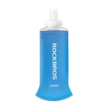 Gourde souple ROCKBROS 500 ml bleue - bouteille d'hydratation pliable pour course à pied, trail, cyclisme, randonnée