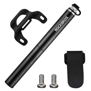 Mini-pompe à main légère pour vélo ROCKBROS JG-PB-004 avec manomètre - Noir