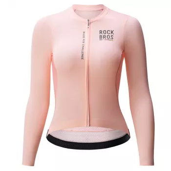 Maillot de cyclisme femme manches longues ROCKBROS ROAD TO SKY rose taille S