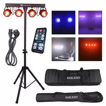 LIGHT4ME LED BAR COB PAR Projecteur PAR LED 4x30W RGB avec pied et housse