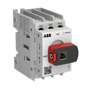 Interrupteur-sectionneur ABB OT Plus OT25G1-3MS25 A, cadre G1, 3 pôles, avec poignée