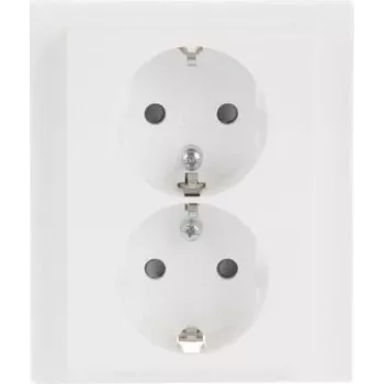 Prise double SCHUKO Busch-Jaeger 202 EUJB-84, Alpine White, encastrée, 2 x type F, 16 A