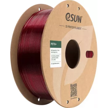 ESUN PETG+ 1,75 mm filament rouge translucide 1 kg bobine papier