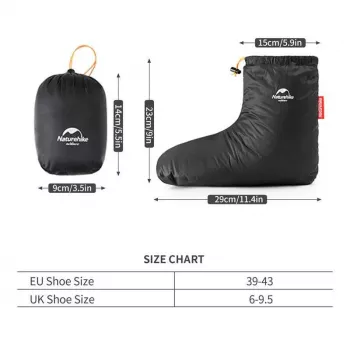 Naturehike Goose Down Bottines en duvet d'oie NH18S023-T noir medium