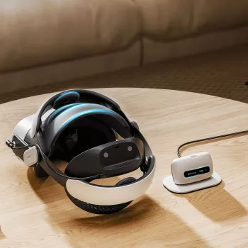 BOBOVR M3 Pro+ Sangle de tête avec batterie 6500 mAh et station de charge pour Meta Quest 3/3S - blanc