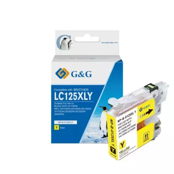 Cartouche d'encre jaune G&G Ninestar compatible Brother LC-125XLY