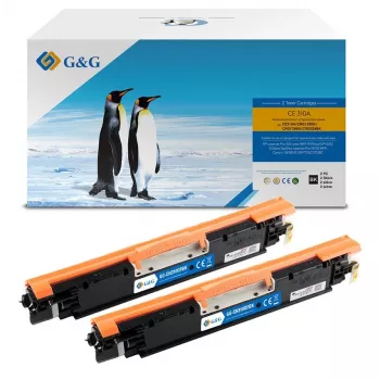 Toner G&G remplaçant HP 126A/ CE310AD Canon 729BK 2 pièces