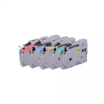G&G BB-B-G-TZE-MP5 Ensemble de rubans d'étiquetage pour Brother P-touch série TZe (lot de 5, couleurs assorties)