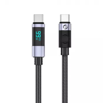 ORICO LDC2C USB-C to USB-C PD 100W Cable with LED Wattage Display, 480 Mbps, 3 m, Black