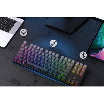 Clavier gamer mécanique Redragon StarBlade K707SP-RGB-PRO, switches rouges, RGB par touche, format complet, USB filaire, repose-poignets amovible, noir
