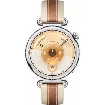 Montre connectée Huawei Watch GT 6 41mm bracelet en cuir brun argenté