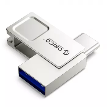 ORICO U301 128GB Dual USB-A/USB-C Flash Drive USB 3.2 Gen 1 Silver
