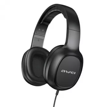 AWEI GM-6 Casque gaming circum-aural avec micro, filaire jack 3,5 mm, transducteurs 40 mm, noir