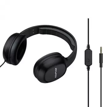 AWEI GM-6 Casque gaming circum-aural avec micro, filaire jack 3,5 mm, transducteurs 40 mm, noir