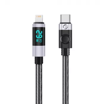 Câble USB-C vers Lightning ORICO LDC2L avec affichage LED de puissance, PD 29W, 480 Mbps, 1,5 m, noir