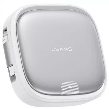 Câble de charge 3-en-1 enroulable USAMS avec boîte de rangement - USB-A vers USB-C/Lightning/Micro USB, 60W, argent