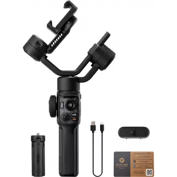 Stabilisateur de smartphone 3 axes Zhiyun C030124ABR1 avec lumière d'appoint intégrée, Bluetooth 5.0, batterie 2600 mAh, jusqu'à 25 h d'autonomie, compatible smartphones 50-90 mm, noir