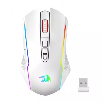 Souris gaming sans fil Redragon M914W-RGB NIX, 5000 DPI, blanche