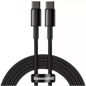 Câble Baseus Tungsten Gold USB-C vers USB-C 100W PD 2m noir
