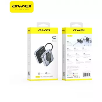AWEI W35 station de charge sans fil 3-en-1 15W gris
