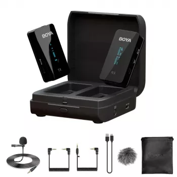Système de microphone-cravate sans fil 2,4GHz BOYA BY-XM6-K1 pour appareils photo et smartphones