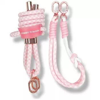 Ensemble sangle bandoulière et dragonne NIMMY Cool&Cute 2.0 rose