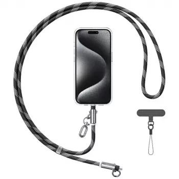 Câble de charge avec dragonne pour téléphone USAMS SJ746 30W USB-C vers Lightning 1,2 m noir
